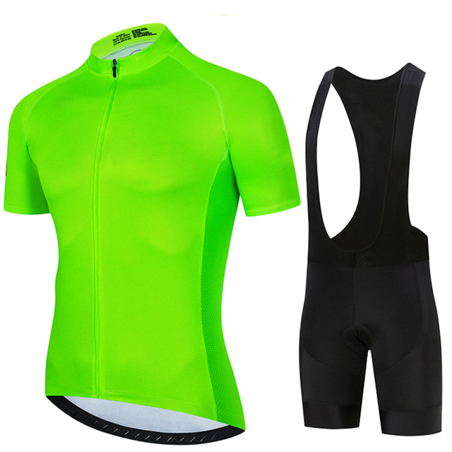 Cycling Gear Leaderboard - Флуоресцентные зеленые однотонные мужские костюмы 2024
